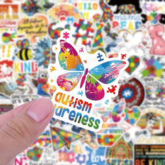 50 Curing Autism Stickers Wall Luggage Notebook Phone Case Skateboard Stickers