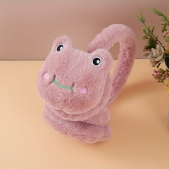 Frog Earmuffs for Winter Plush Ear Covers Knitted Hand Wash Ear Warm