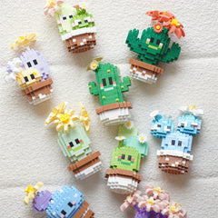 Cactus Series Building Blocks Set - Creative Plant Themed Kit - Assorted Colors