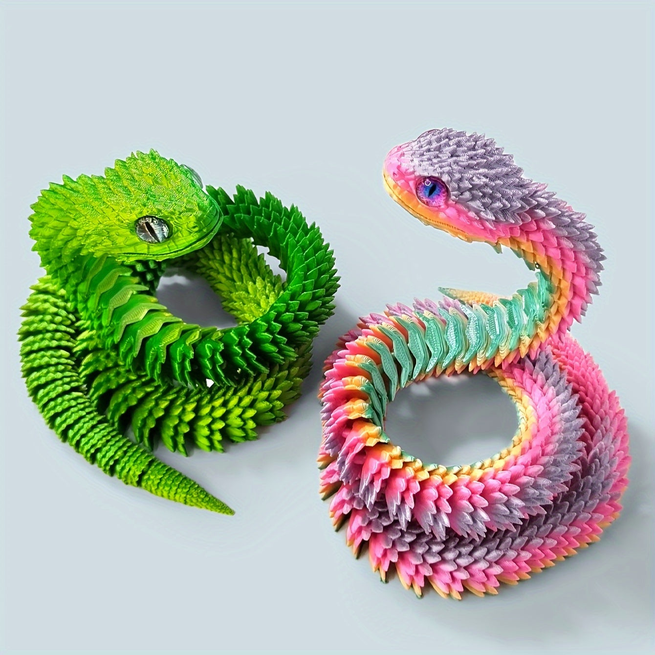 3D Printed Snake Statues Collectibles Durable Plastic Handicrafts