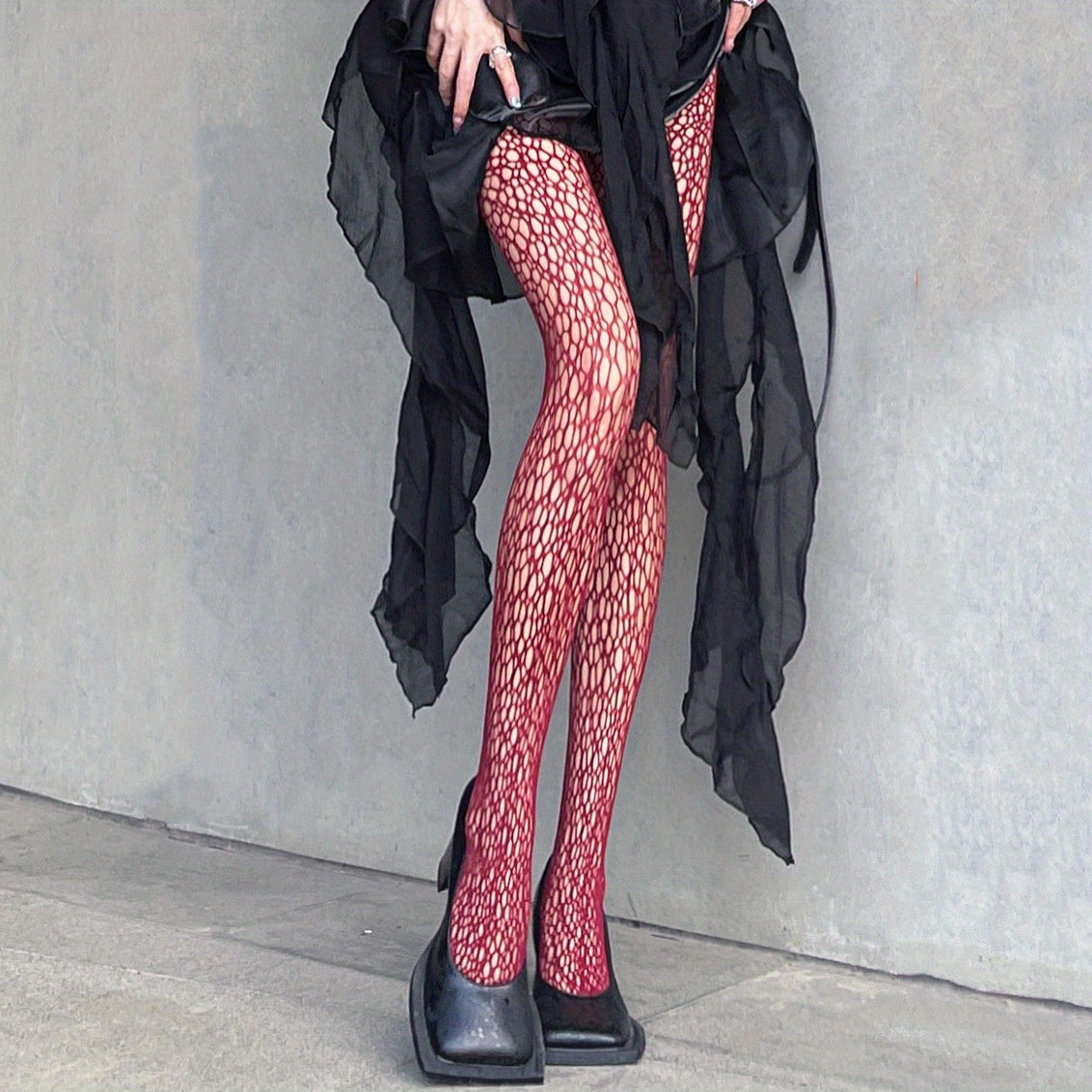 Sheer Fishnet Tights High Waist Mesh Pantyhose Women's Stockings