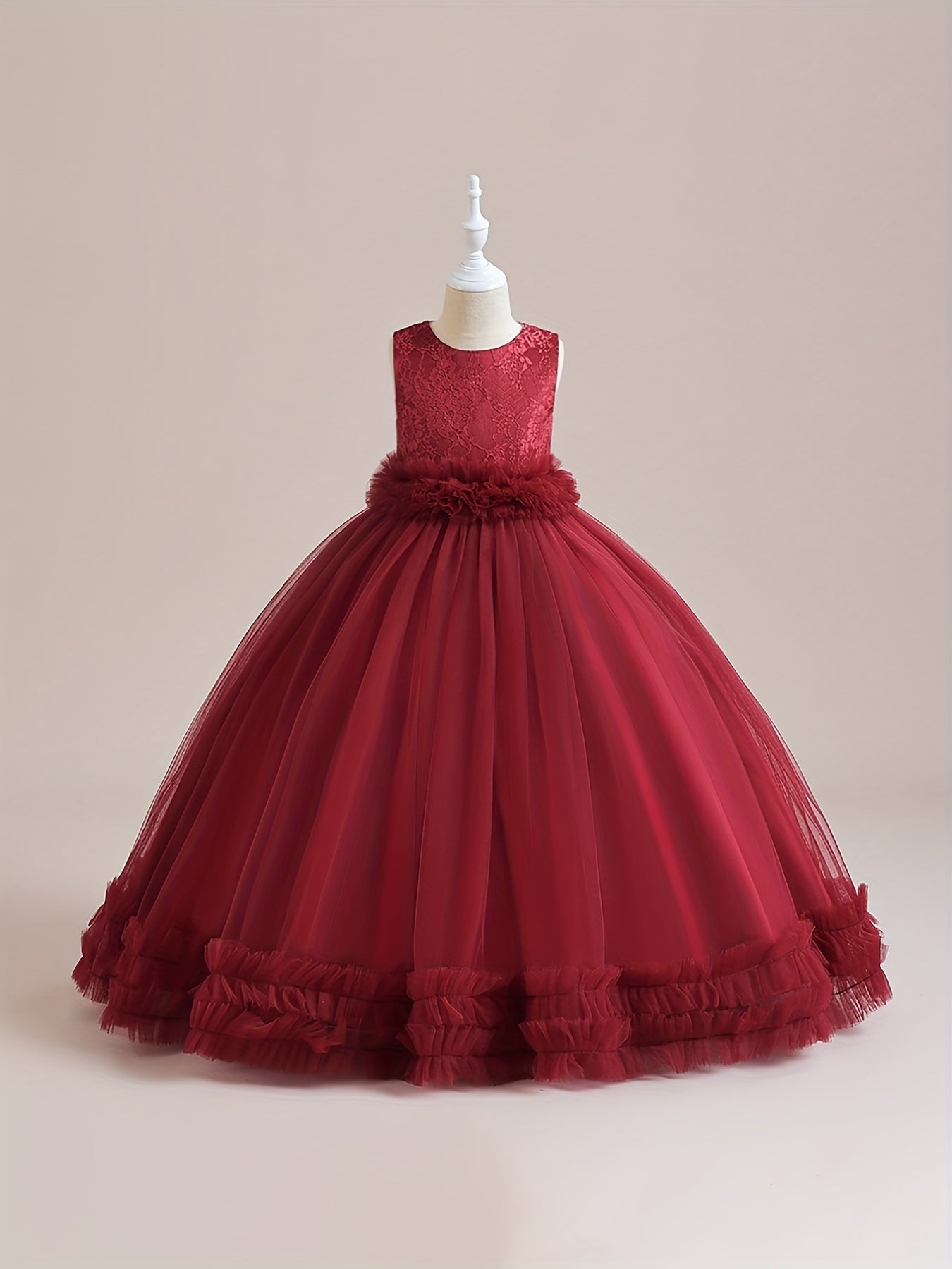 Girls Grace Tulle Stitching Formal Maxi Dress