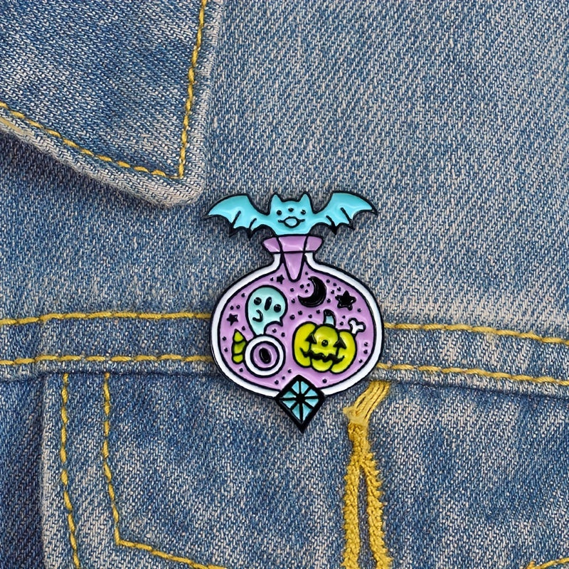 Halloween Magic Bottle Enamel Brooch for Clothes Bags