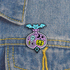 Halloween Magic Bottle Enamel Brooch for Clothes Bags