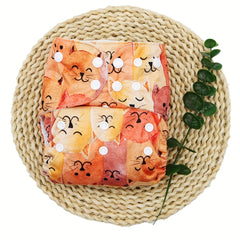 Cat Print Adjustable Baby Cloth Diaper