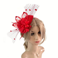 Vintage Feathered Netting Headpiece for Weddings