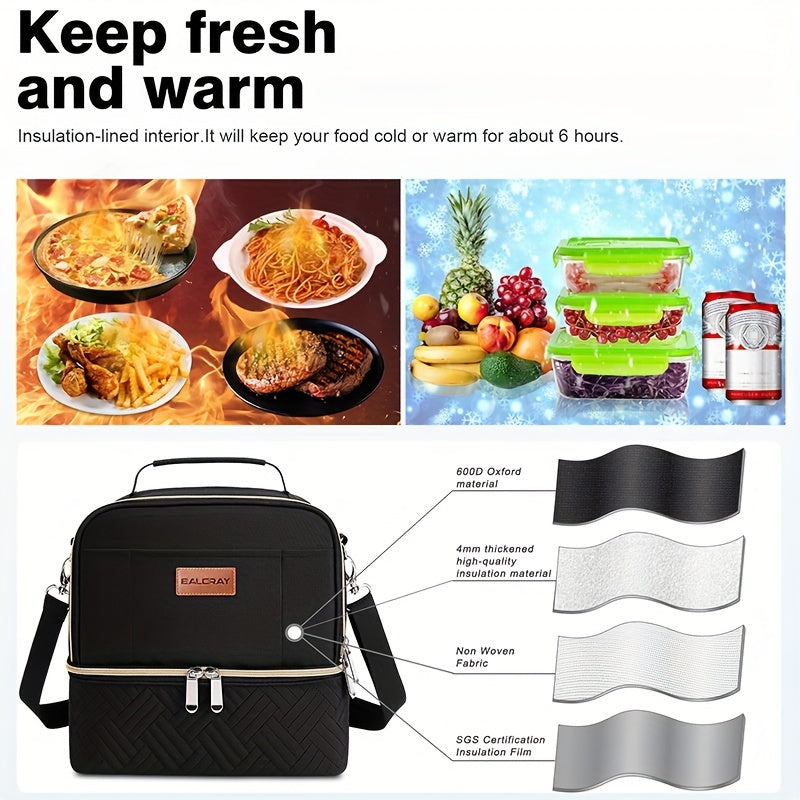 Insulated BALCRAZY Lunch Bag Cooler with Front Pocket