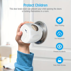 Child Door Knob Safety Cover Proof Safe Lock Guard Kids Toddler 4pcs