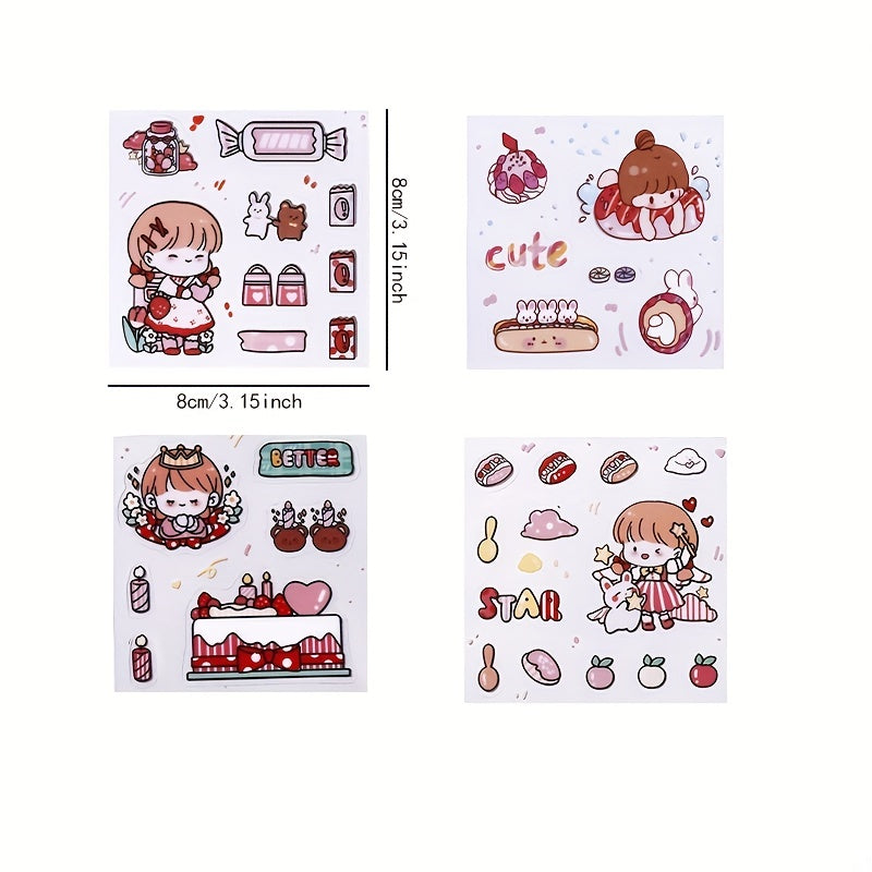25 Animal Stickers Waterproof Bear Rabbit Decorative Stickers