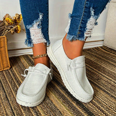 Women's Casual Canvas Lace Up Low Top Shoes