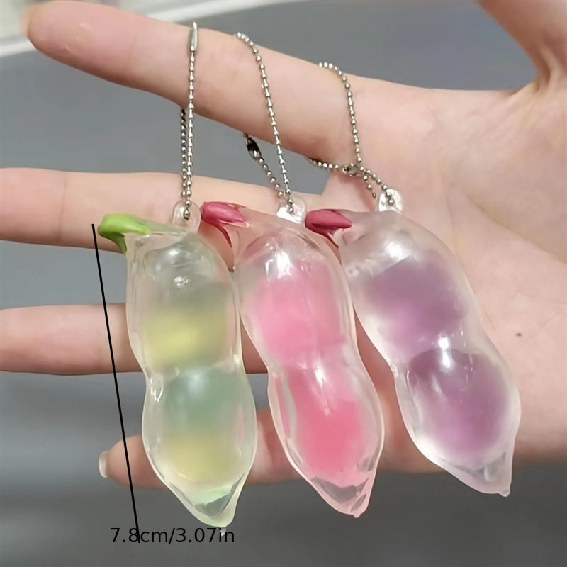 Soft Squeeze Bean Decompression Keychain for Car Keys Backpacks Wallets