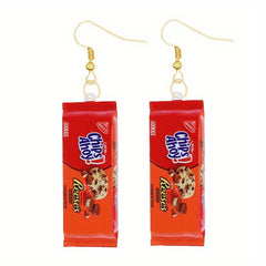 Funny Biscuit Chip Chocolate Dangle Earrings Acrylic Jewelry