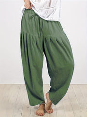  Solid Drawstring Casual Pants