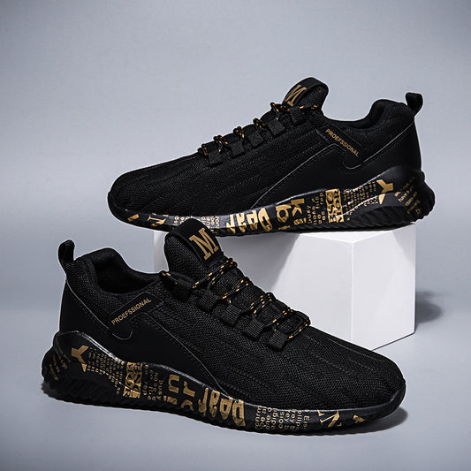 Men's Letter Graphic Lace Sneakers