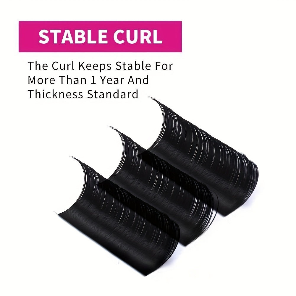 10-16mm D Curling Silk Eyelash Extension Individual Lash 0.07 D Mix