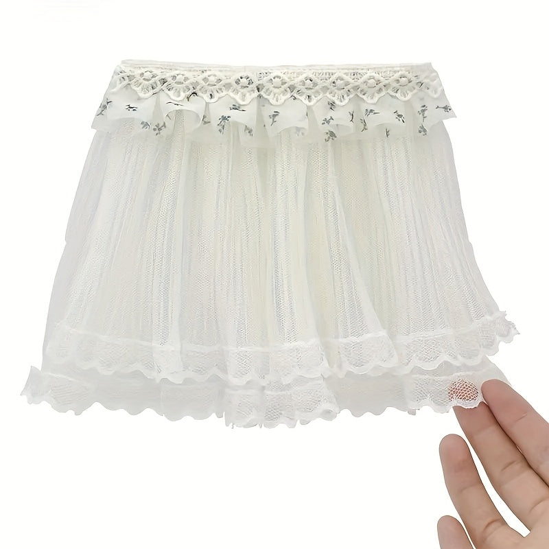 Dollhouse Curtain Kit - 2pcs Set Layer Tulle Curtains with Tiebacks