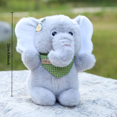 Grey & Pink Elephant Plush Toy Soft Stuffed Animal Large Expressive Eyes