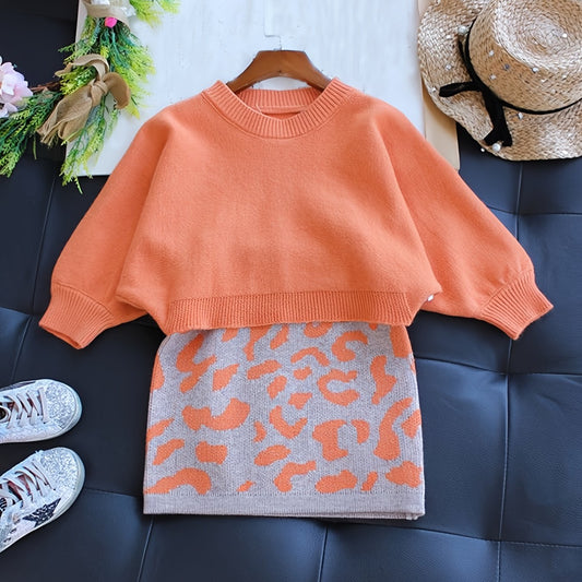 Girls Sweater & Skirt Set, Long Sleeve, Autumn/Winter