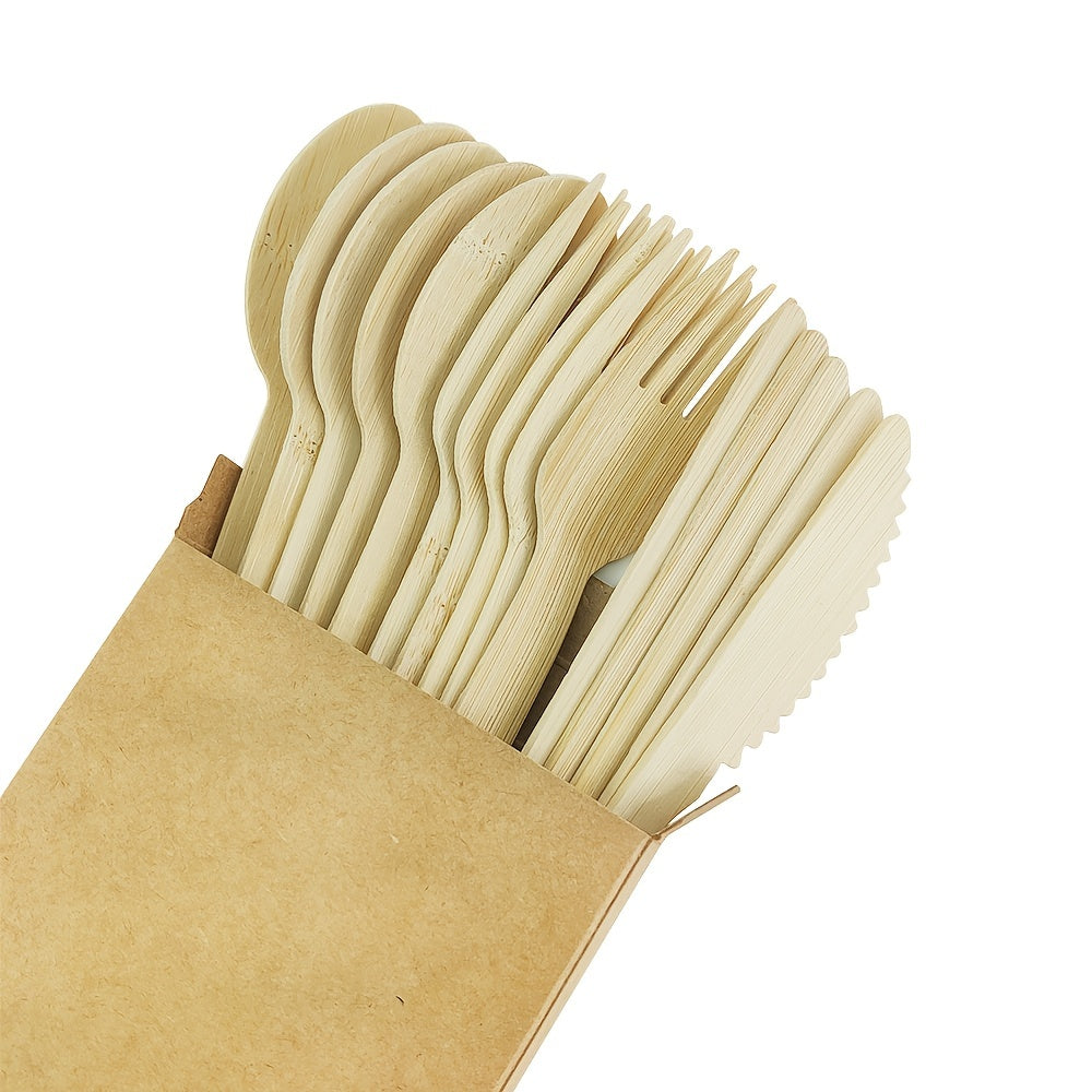15pcs Bamboo Tableware Set Durable Eco-Friendly