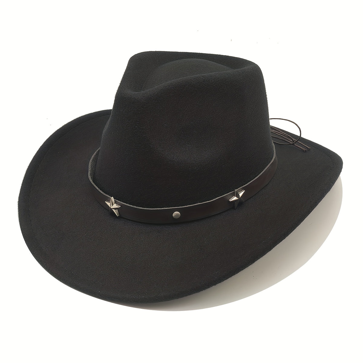 Western Cowboy Hat Felt Wide Brim Fedora Hat Cosplay Costume