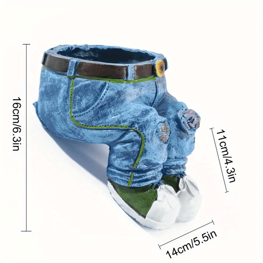 Denim Pants Resin Flower Pot Decor