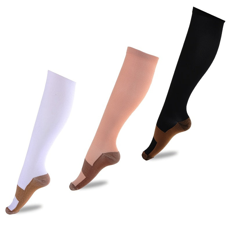 3pcs Copper Compression Socks Reduce Swelling Improve Circulation Relieve Pain