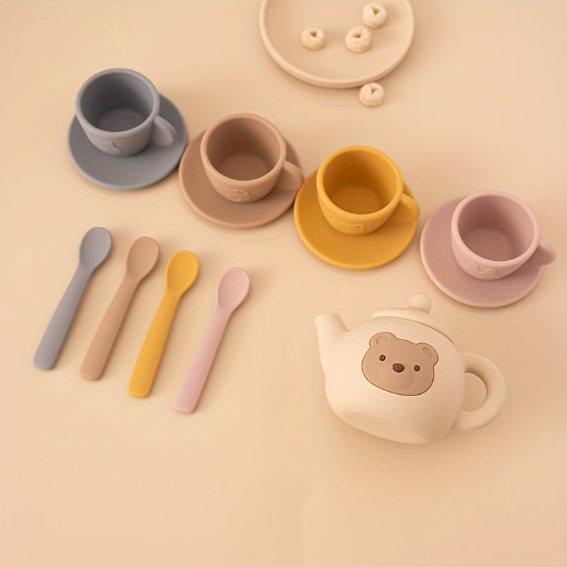 Kids Silicone Tea Party Set Pretend Play Kitchen Toy