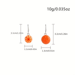 Orange Resin Earrings Peeling Fruit Style Jewelry
