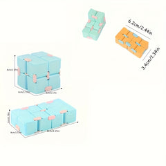 4pcs Infinite Flip Cube Puzzle Toy Stress Relief 3D Cube Pink