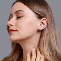 Rhinestone Decor Stud Earrings Hip Hop Goth Style Jewelry