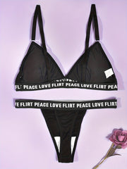Letter Print Bra & Panties Set