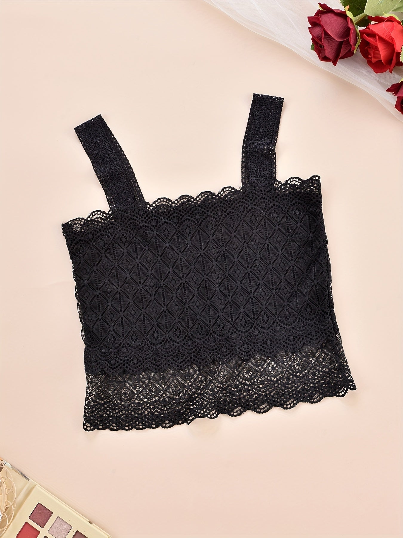 Jacquard Lace Tank Bra Seamless Wireless Bra