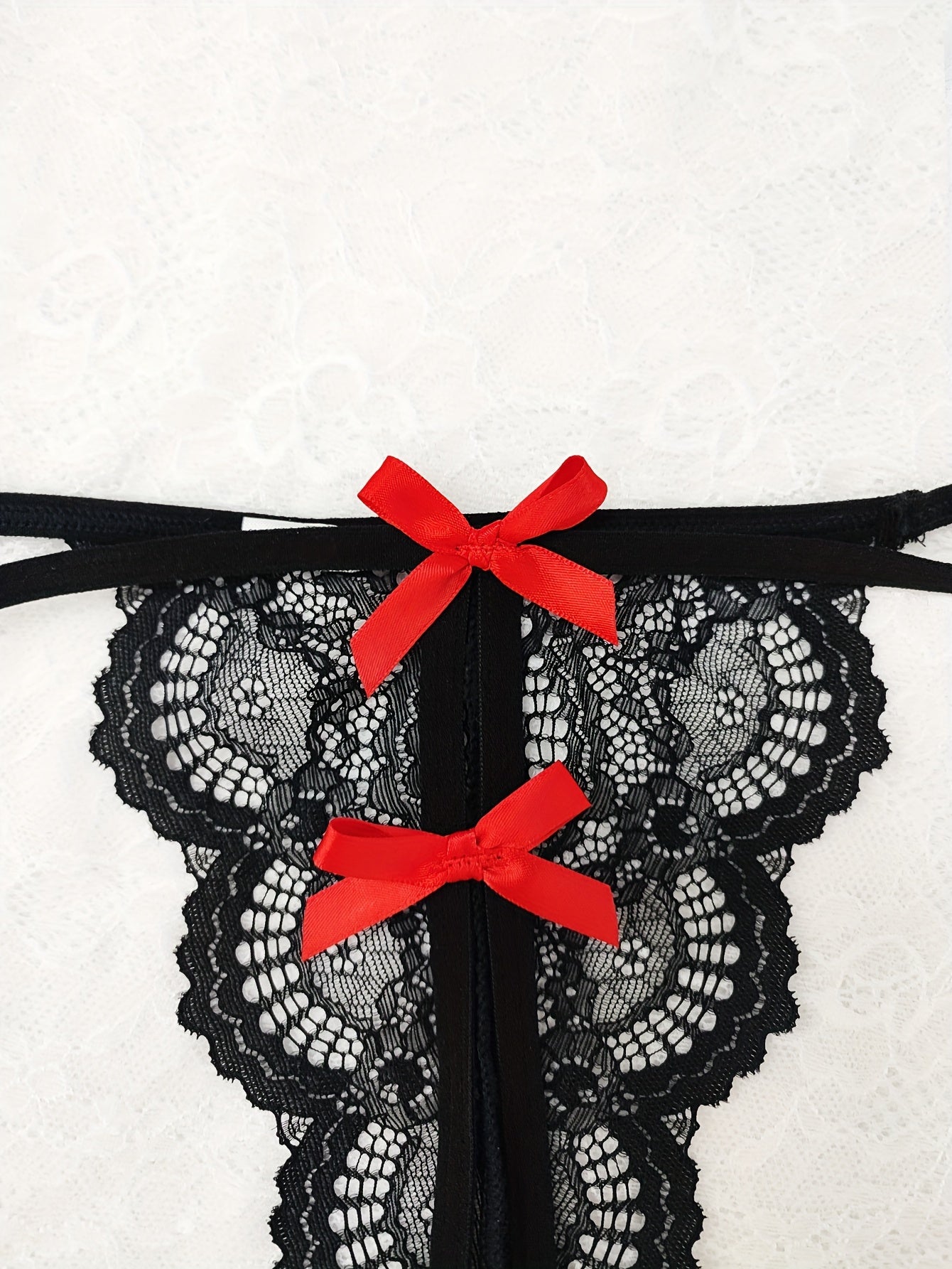  Exotic Lace Thong with Bow Decor