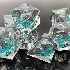 7pcs Quicksand Resin Dice Set Liquid Core Game Accessories