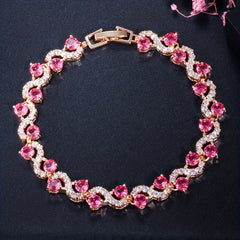 Colorful Zircon Chain Bracelet - Men's Gift for Women