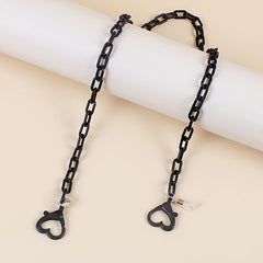 Acrylic Mask Chain Heart Button Glasses Chain