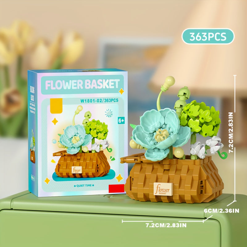 Eternal Blossom Desktop Decor ABS Building Blocks Floral Arrangement