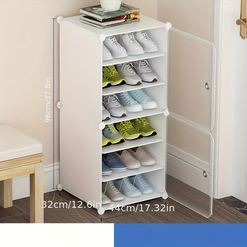 1pc Layer Shoe Rack With Door Folding Shoe Storage Stand
