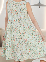 Floral Print NightDress Sleeveless Pajama Dress Women's Sleepwear