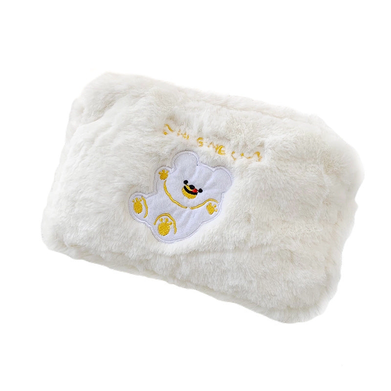 Animal Embroidered Makeup Bag Soft Pouch for Students and Travelers