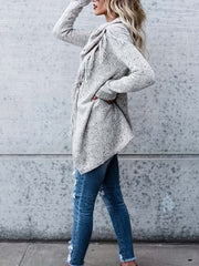  Casual Sweater Women's Plus Tassel Trim Cowl Neck Jumper