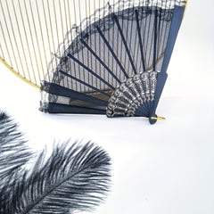 Lace Mesh Folding Fan Silky Fan For Dance Performance
