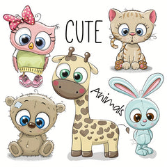 5pcs Animal Patches Iron On For T Shirt DIY Decoration