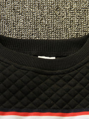 Boys Striped Textured Pullover Sweatshirt Crew Neck Tops