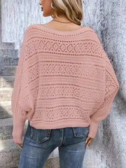  Women's Hollow Out Lantern Sleeve Sweater