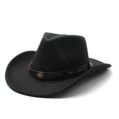 Classic Wide Belt Fedora Hat - Western Style