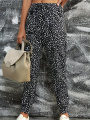 Dalmatian Print Elastic High Rise Jogger Trousers