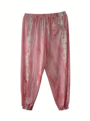  Boho Pants Women's Plus Tie Dye Tapered Leg Pants With Pockets
