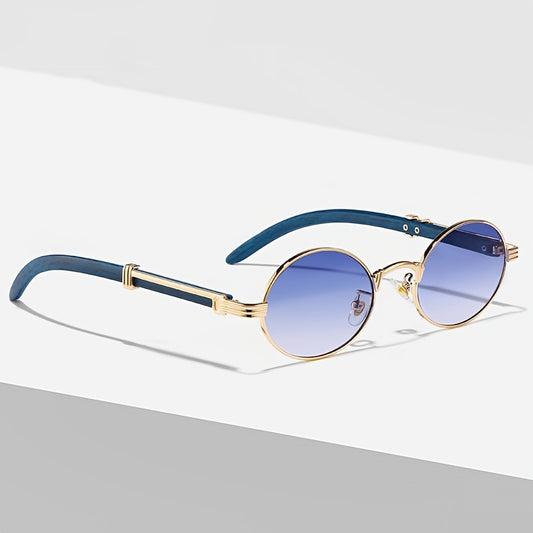 Retro Round Oval Sunglasses Men Wooden Shades