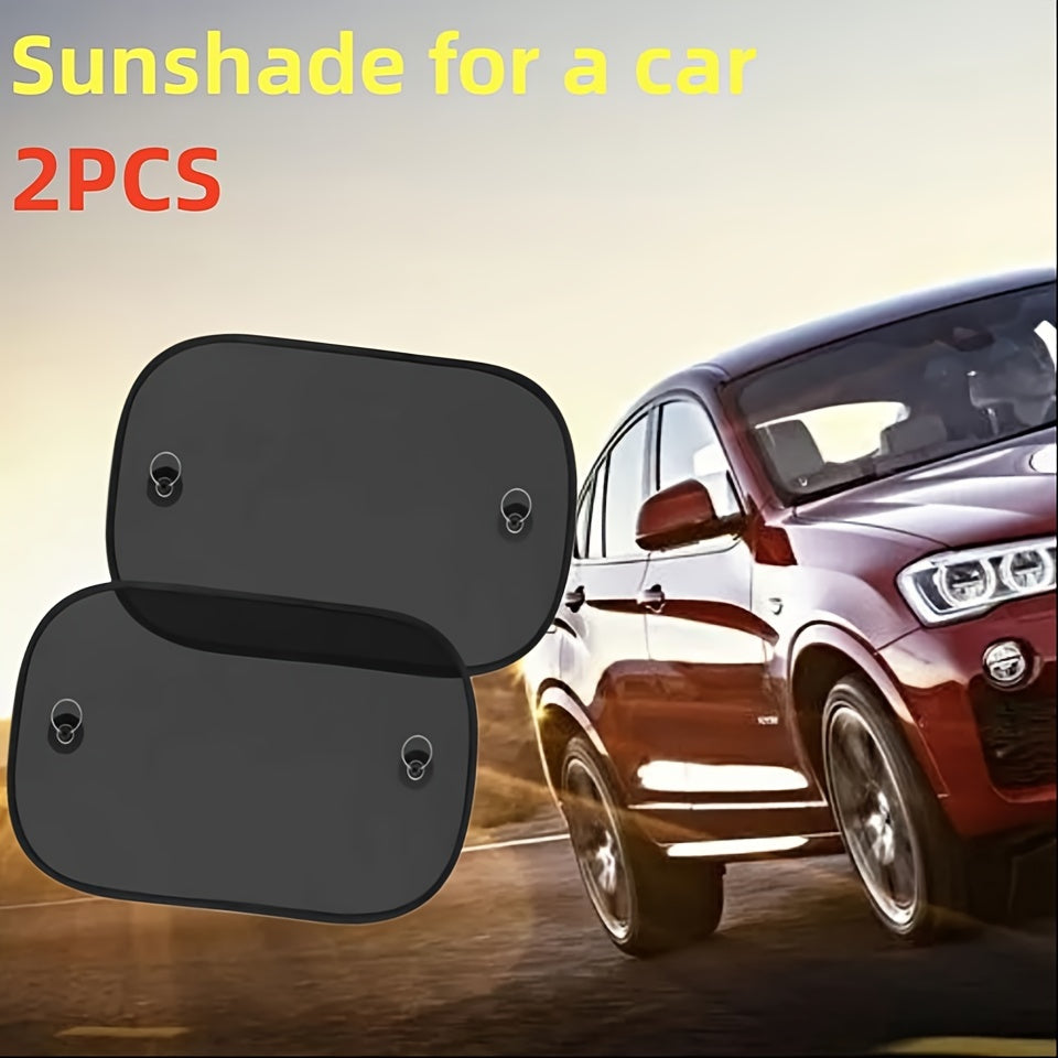 2pcs Car Double Suction Cup Sunshade Heat Insulation Side Block Sunshade Curtain